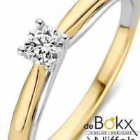 Diamanten geel en wit gouden ring met 0.25crt diamant maat 54 - 56149 Diamanten geel en wit gouden ring met 0.25crt diamant maat 54 - 56149