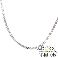 Wit gouden gourmet ketting 41 - 43 - 45cm - 57121 Wit gouden gourmet ketting 41 - 43 - 45cm - 57121