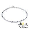 Tennisarmband zilver met blauwe en transparante zirkonia 18cm - 57856 Tennisarmband zilver met blauwe en transparante zirkonia 18cm - 57856