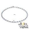 Tennisarmband zilver met blauwe en transparante zirkonia 18cm - 57856 Tennisarmband zilver met blauwe en transparante zirkonia 18cm - 57856