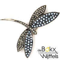 broche libeller in zilver met markasiet en parel - 57898 broche libeller in zilver met markasiet en parel - 57898