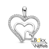 Hartjes hanger zilver met zirkonia - 57913