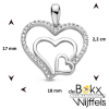 Hartjes hanger zilver met zirkonia - 57913
