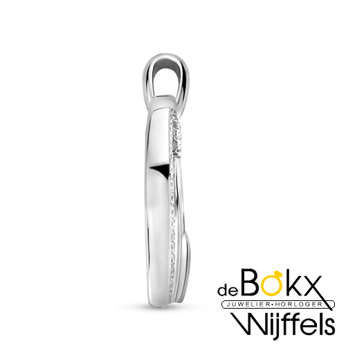 Hartjes hanger zilver met zirkonia - 57913