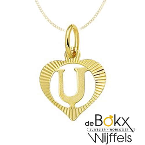 Hartjes hanger goud letter U - 57329 Hartjes hanger goud letter U - 57329