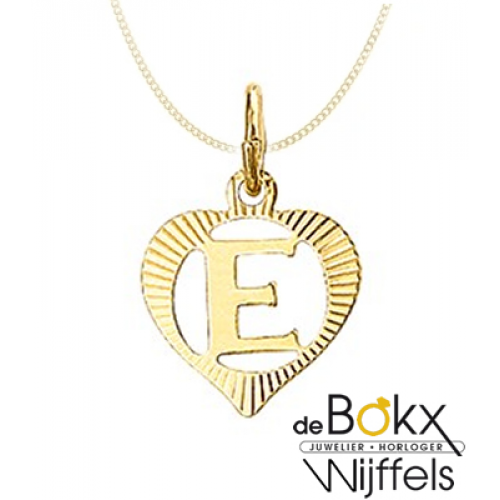 Hartjes hanger goud letter E - 57333 Hartjes hanger goud letter E - 57333