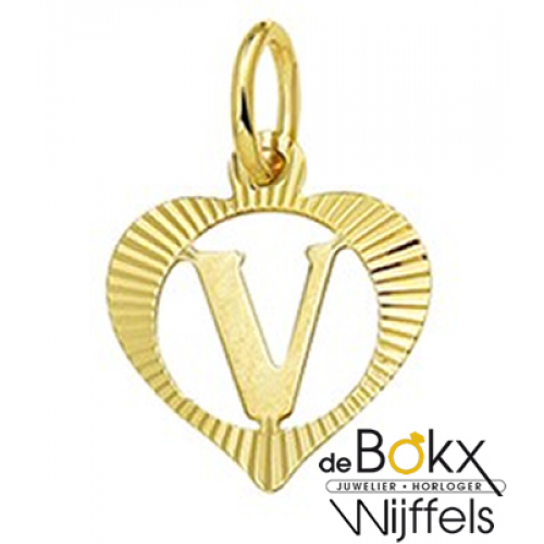 Hartjes hanger goud letter V - 57334 Hartjes hanger goud letter V - 57334