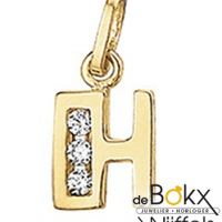 Letter hanger goud met zirkonia H - 57340 Letter hanger goud met zirkonia H - 57340