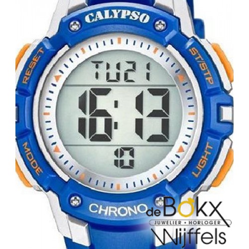 Kinderhorloge digitaal Calypso blauw met lampje - 57384