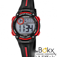 Kinderhorloge digitaal Calypso zwart en rood met lampje - 57385