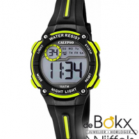 Kinderhorloge digitaal Calypso zwart geel met lampje - 57386