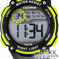 Kinderhorloge digitaal Calypso zwart geel met lampje - 57386