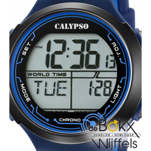 Kinderhorloge digitaal Calypso blauw met lampje - 57387