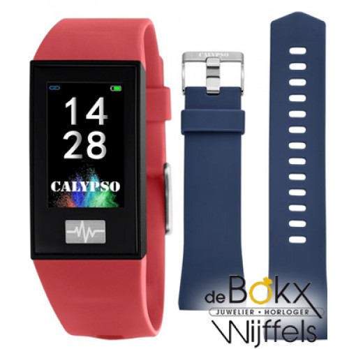 Smartime Calypso watches  Fitness tracke horloge rood / blauw - 57396