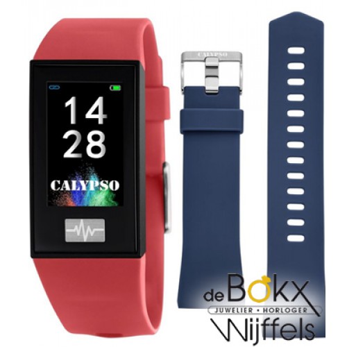 Smartime Calypso watches Fitness tracke horloge rood / blauw - 57396 Smartime Calypso watches Fitness tracke horloge rood / blauw - 57396