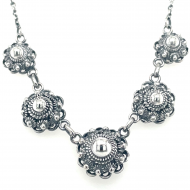 collier Zeeuwse knoop ketting 5 knoopjes dutch button zilver - 57454