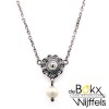 Zeeuwse knoop ketting met hanger de dutch button is 12mm zilver met parel - 57466 Zeeuwse knoop ketting met hanger de dutch button is 12mm zilver met parel - 57466