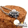 Zeeuwse knoop ketting met hanger de dutch button is 12mm zilver met parel - 57466 Zeeuwse knoop ketting met hanger de dutch button is 12mm zilver met parel - 57466