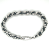 koord armband 20cm geoxideerd zilver - 57472