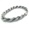 koord armband 20cm geoxideerd zilver - 57472