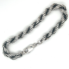koord armband 20cm geoxideerd zilver - 57472