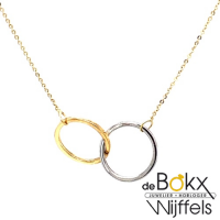 ketting goud met 2 ringetjes in wit en geel goud - 57525 ketting goud met 2 ringetjes in wit en geel goud - 57525