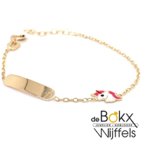 Eenhoorn baby armbandje met graveer plaatje - 57561 Eenhoorn baby armbandje met graveer plaatje - 57561