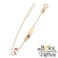 Eenhoorn baby armbandje met graveer plaatje - 57561 Eenhoorn baby armbandje met graveer plaatje - 57561