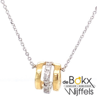 Fijn gouden ketting met hanger en diamant - 57572 Fijn gouden ketting met hanger en diamant - 57572