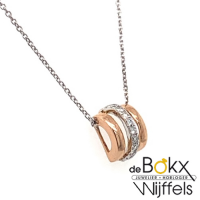 Fijn gouden ketting met hanger en diamant 42cm - 57573 Fijn gouden ketting met hanger en diamant 42cm - 57573