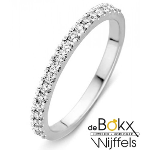 Witgouden memoire ring met 0.26crt diamant maat 54 - 56147 Witgouden memoire ring met 0.26crt diamant maat 54 - 56147