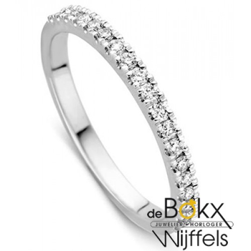 Witgouden memoire ring met 0.26crt diamant maat 54 - 56147 Witgouden memoire ring met 0.26crt diamant maat 54 - 56147
