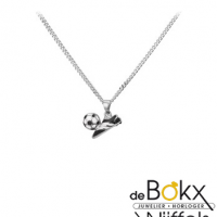 Voetbalschoen met bal hanger incluzief ketting in het zilver - 55519 Voetbalschoen met bal hanger incluzief ketting in het zilver - 55519