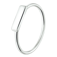 Zilver ring gerhodineerd met balkje maat 56 - 55997