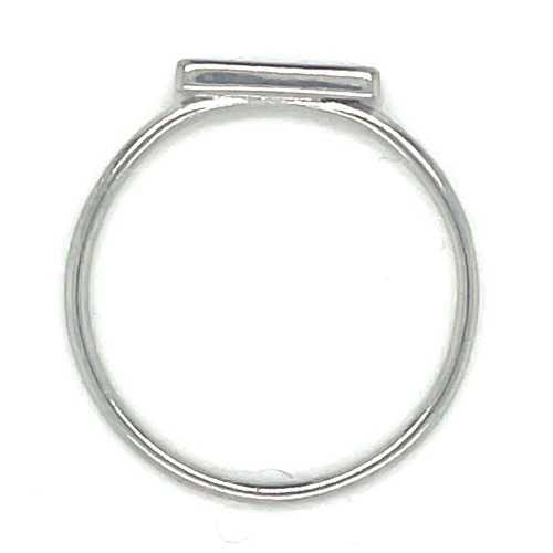 Zilver ring gerhodineerd met balkje maat 56 - 55997