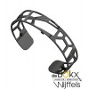 Armband Girafe 14mm les Georgettes ruthenium met leer broken glass petrol/cherry - 55792 Armband Girafe 14mm les Georgettes ruthenium met leer broken glass petrol/cherry - 55792