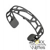 Armband Girafe 14mm les Georgettes ruthenium met leer broken glass petrol/cherry - 55792