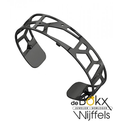 Armband Girafe 14mm les Georgettes ruthenium met leer broken glass petrol/cherry - 55792