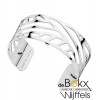 Armband ruban 25mm les Gorgettes zilver met leetje geel, blauw - 55796 Armband ruban 25mm les Gorgettes zilver met leetje geel, blauw - 55796