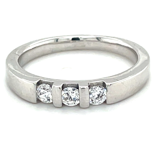 Memoire ring zilver met 3 zirkonia steentjes maat 56 - 55644