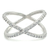 gekruiste ring in zilver met zirkoon maat 56 - 55681
