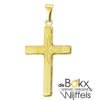 Geelgoud kruis bedel gediamanterd mat/glimmend - 55710 Geelgoud kruis bedel gediamanterd mat/glimmend - 55710