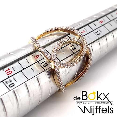 Geelgoud damesringen opengewerkt met zirkonia maat 58 - 55721 Geelgoud damesringen opengewerkt met zirkonia maat 58 - 55721