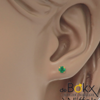 Geel goud oorknoppen met smaragd - 55733 Geel goud oorknoppen met smaragd - 55733