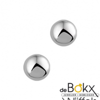 Witgouden oorknoppen met een halfbol - 55749 Witgouden oorknoppen met een halfbol - 55749