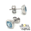 Witgoud oorknoppen met topaas - 55751 Witgoud oorknoppen met topaas - 55751