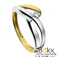 Fantasie ring goud dames met zirkonia maat 58 - 55754