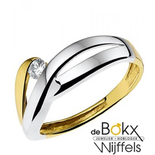 Fantasie ring goud dames met zirkonia maat 58 - 55754 Fantasie ring goud dames met zirkonia maat 58 - 55754