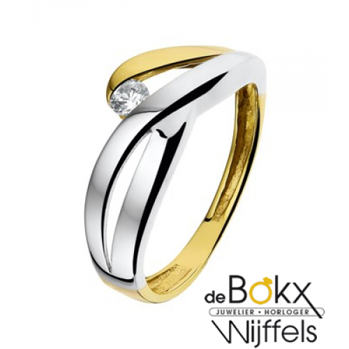 Fantasie ring goud dames met zirkonia maat 58 - 55754 Fantasie ring goud dames met zirkonia maat 58 - 55754