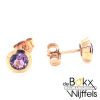 Roodgoud oorknoppen amethyst - 55768 Roodgoud oorknoppen amethyst - 55768